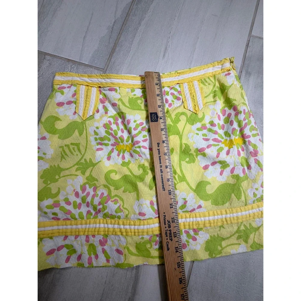 Lilly Pulitzer Jubilee Skort Yellow Green Floral Cotton Mini Size 6